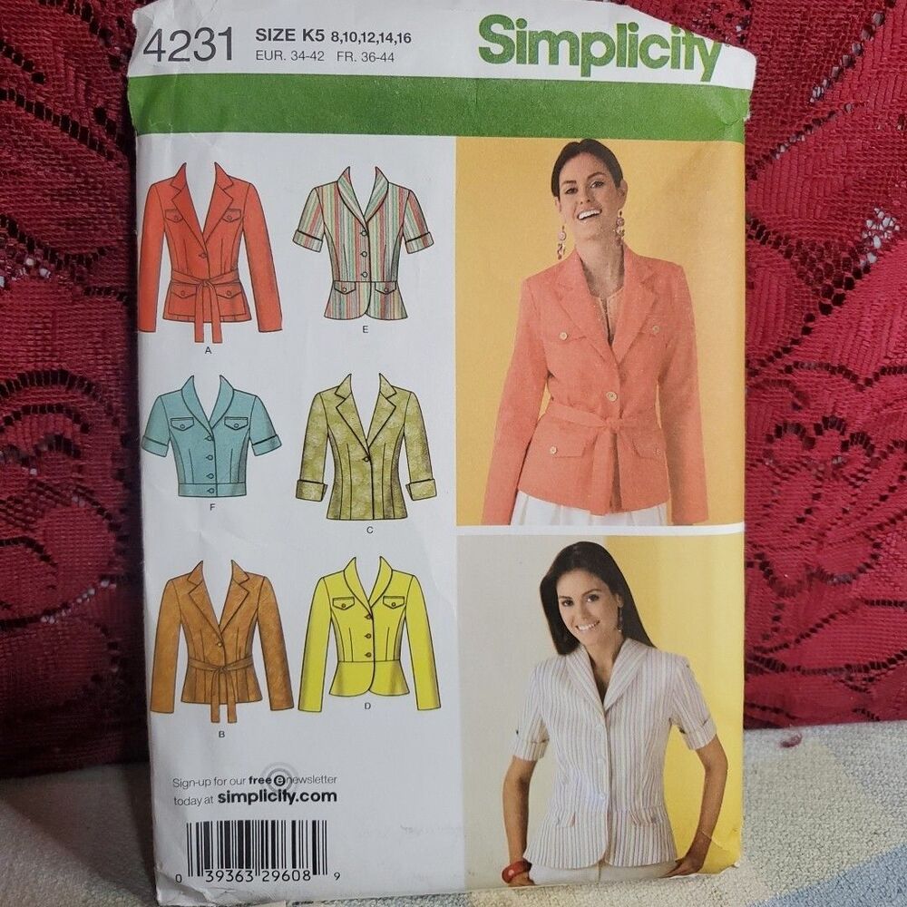 Simplicity Sewing Pattern 4231 Sz K 8–16 Womens 2006 Pre-Owned